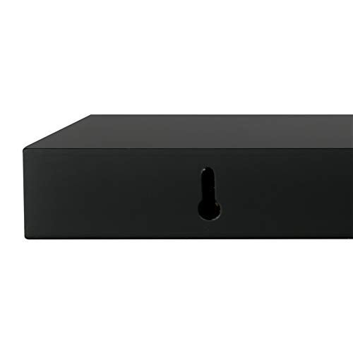 Kiera Grace Set of Three Maine Simple & Classic Decorative Engineered Wood Floating Wall Shelves for Home, Room, & Office, 24" L x 4.75" W x 3" H, Black - Image 5