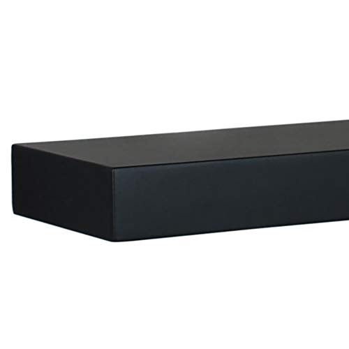 Kiera Grace Set of Three Maine Simple & Classic Decorative Engineered Wood Floating Wall Shelves for Home, Room, & Office, 24" L x 4.75" W x 3" H, Black - Image 4
