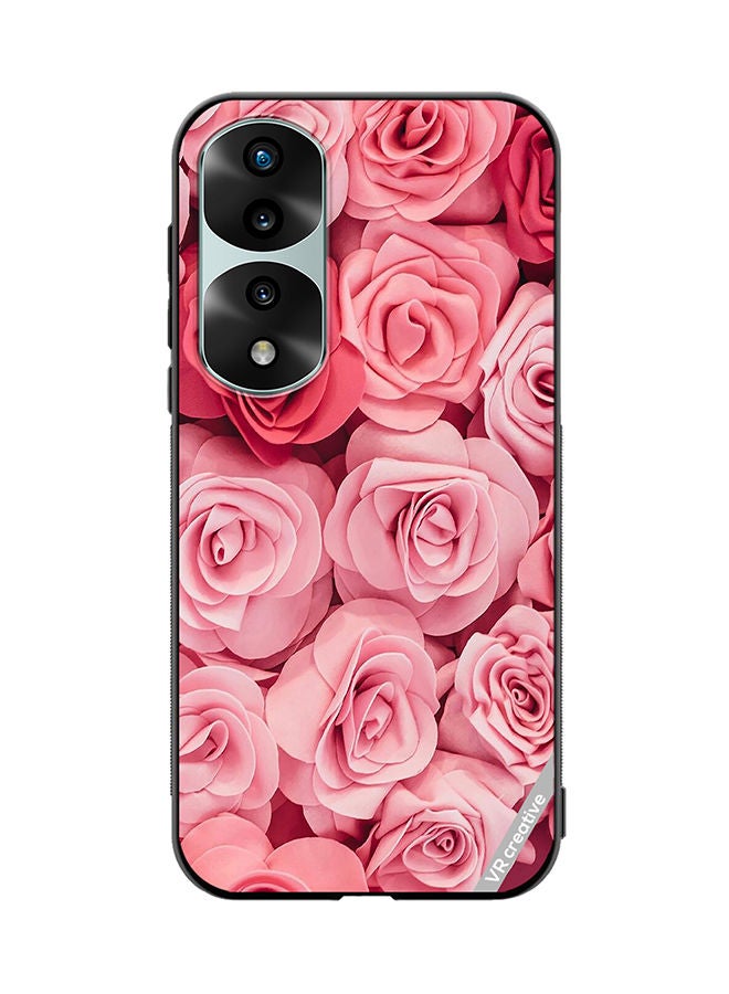 VR CREATIVE Protective Case Cover For Honor 70 Pro plus Pink Rose Flowers Design Multicolour - Image 1