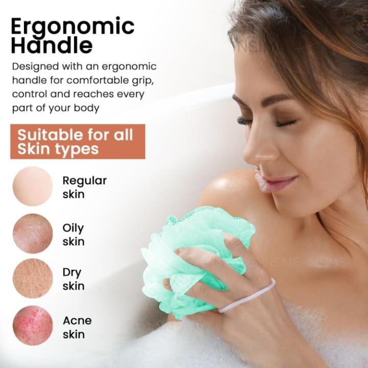 LUCKYMORDEN Body loofah for bathing for Women Men Kids (PACK OF 4) | Extra Soft bath sponge for bathing & loofah for Women Men | Body wash bath scrubber for bathing | Exfoliating bathing scrub Lofas for bath Men & Women 60G - Image 4