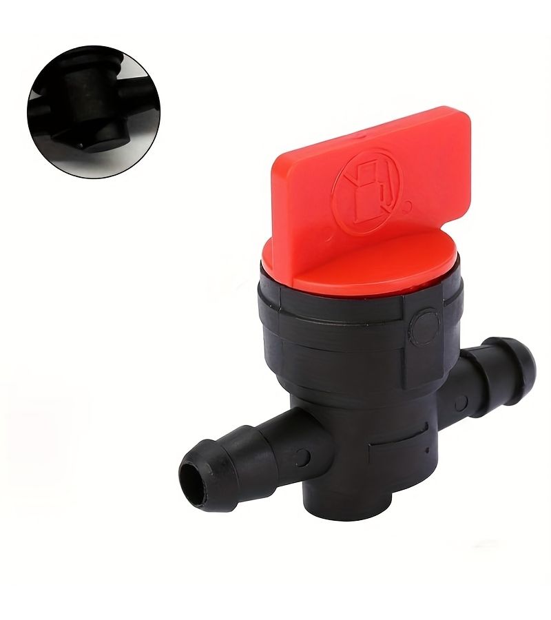 Universal Lawn Mower Fuel Shut Off Valve Black with 2 Clips for 6-8mm Hose Durable Petrol Diesel Engine Accessory - Image 3