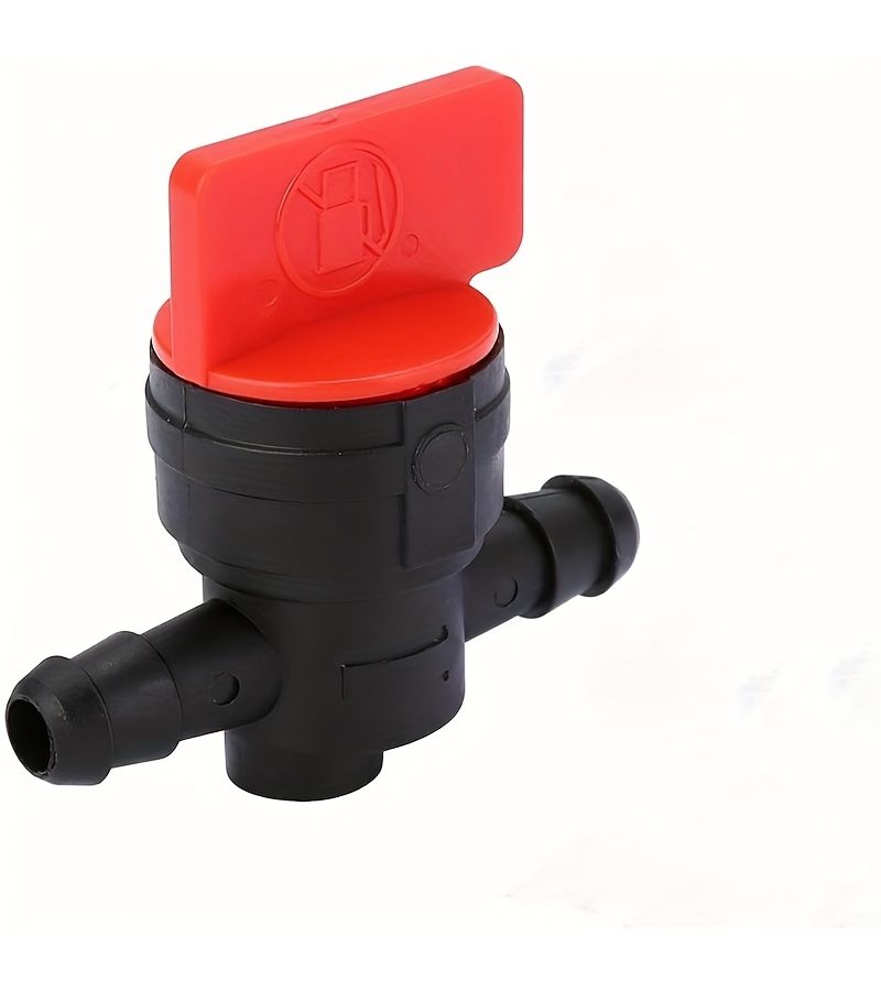 Universal Lawn Mower Fuel Shut Off Valve Black with 2 Clips for 6-8mm Hose Durable Petrol Diesel Engine Accessory - Image 1