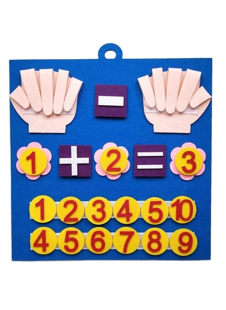 Beauenty - Educational board for children with numbers and felt math tools to develop counting and arithmetic skills. The board contains numbers and math symbols that can be easily attached and removed thanks - Image 1