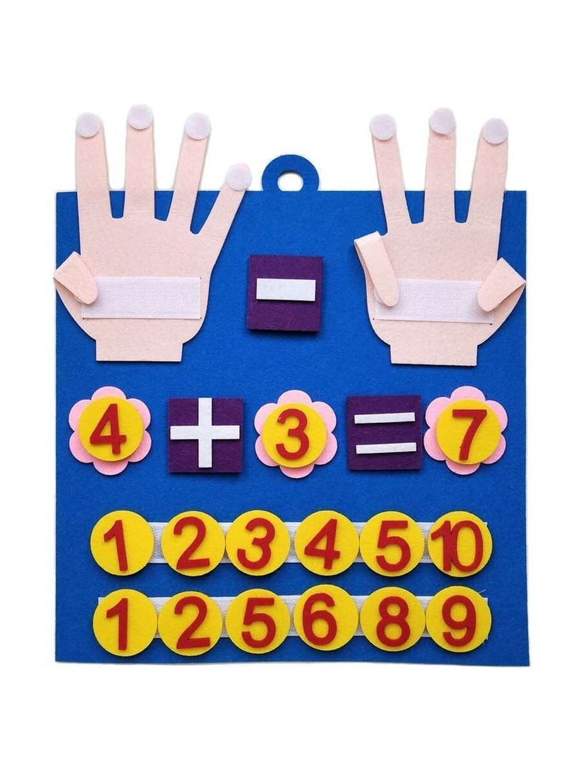 Beauenty - Educational board for children with numbers and felt math tools to develop counting and arithmetic skills. The board contains numbers and math symbols that can be easily attached and removed thanks - Image 1