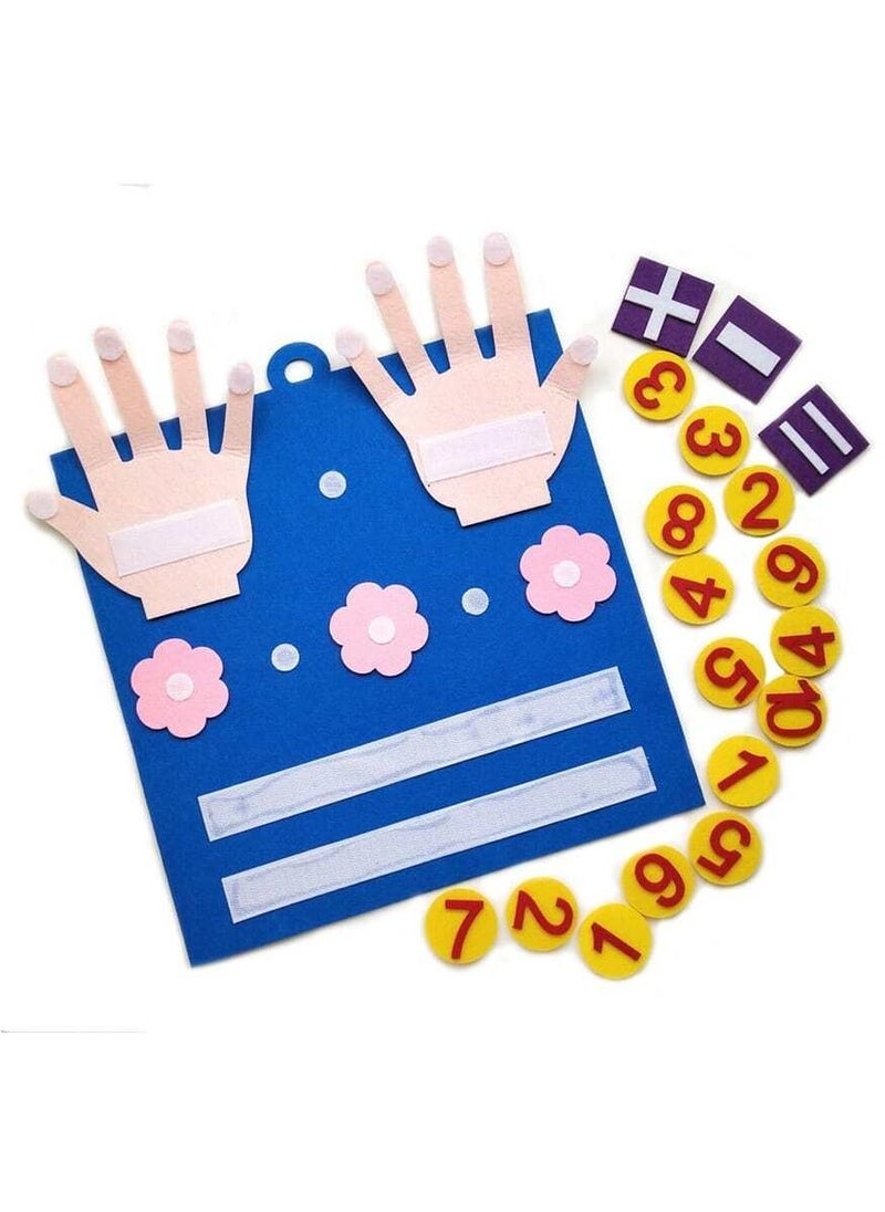 Beauenty - Educational board for children with numbers and felt math tools to develop counting and arithmetic skills. The board contains numbers and math symbols that can be easily attached and removed thanks - Image 1