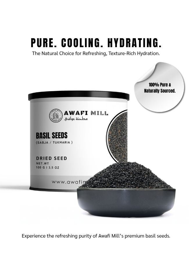 AWAFI MILL Basil Seeds 100g (3.5 Oz) - Sabja Tukmaria Ocimum basilicum Soaking Seeds for Drinks & Desserts - Image 4