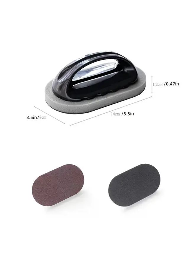 Black Emery Magic Sponge Kitchen Pot Brush Set Cleaner Washable Reusable Dish Washing Tool - Image 4