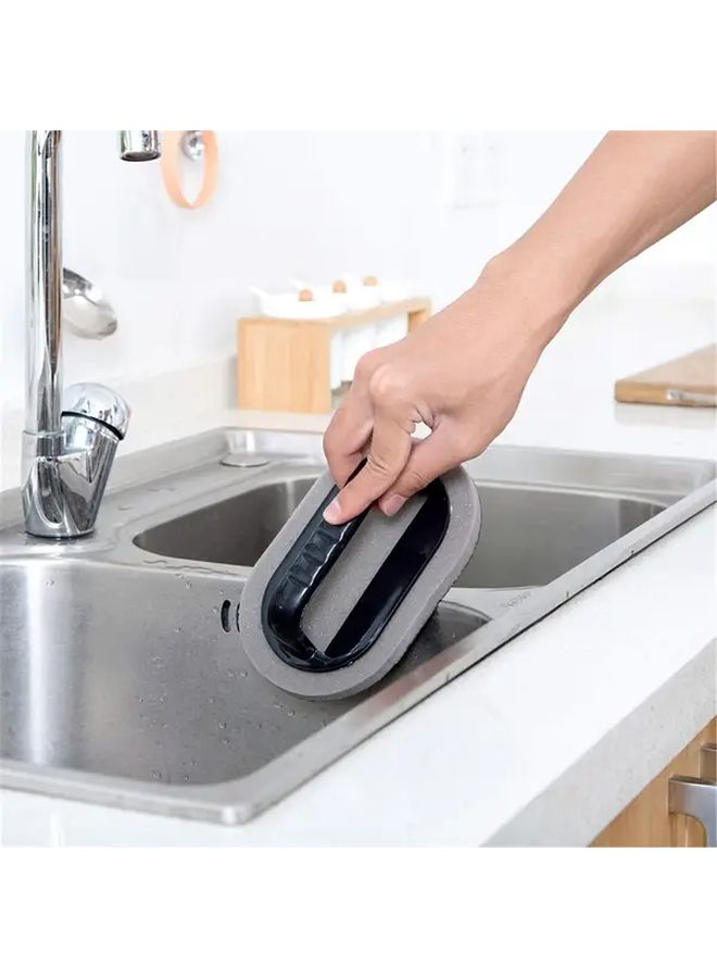 Black Emery Magic Sponge Kitchen Pot Brush Set Cleaner Washable Reusable Dish Washing Tool - Image 3