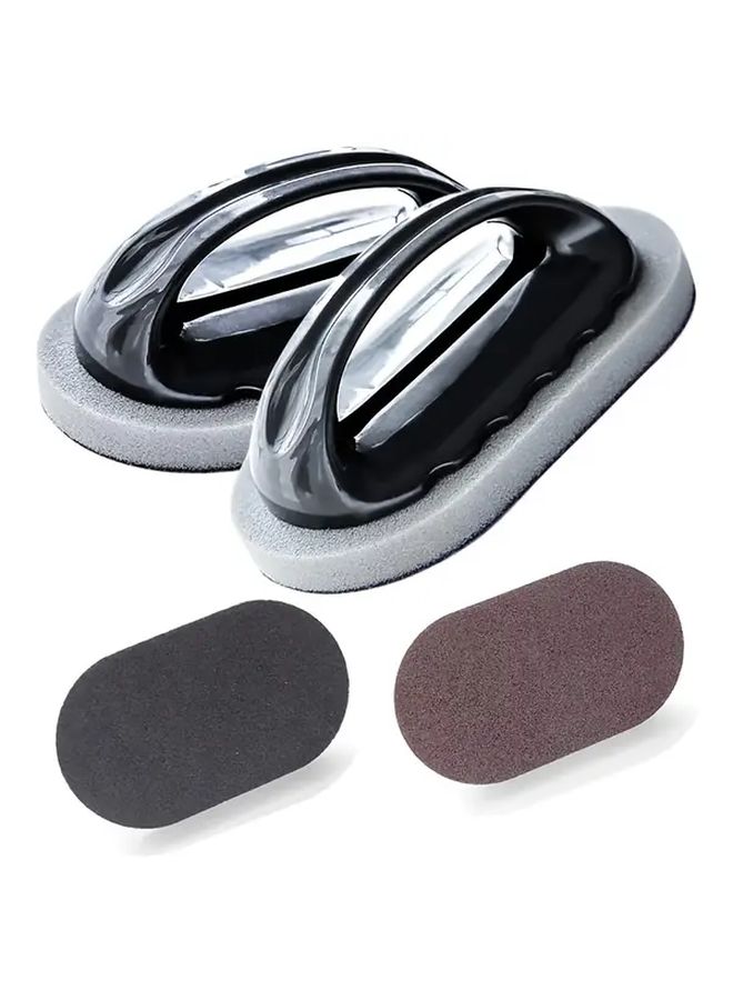 Black Emery Magic Sponge Kitchen Pot Brush Set Cleaner Washable Reusable Dish Washing Tool - Image 2