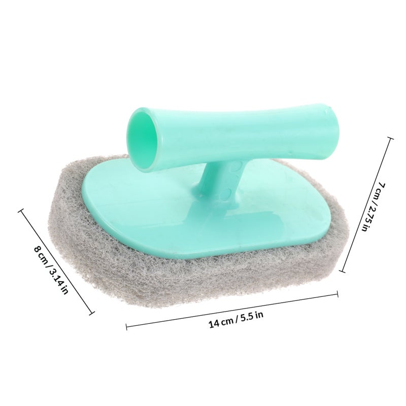 Kitchen Cleaning Brush with Handle Practical Kitchen Household Scrubber Scouring Pad (Beige) - Image 2