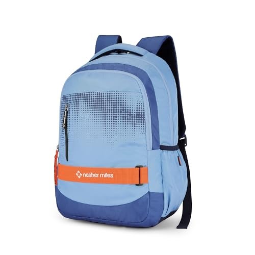 Nasher Miles Technology 2 Compartment Laptop Backpack 31 Liters Polyester with Raincover| Front Organiser Ideal for College, School Bags for Boys & Girls (Blue) - Image 1