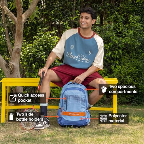 Nasher Miles Technology 2 Compartment Laptop Backpack 31 Liters Polyester with Raincover| Front Organiser Ideal for College, School Bags for Boys & Girls (Blue) - Image 2