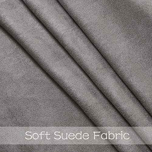 Randall Rndall Grey Faux Suede Collections Room Darkening Curtains Noise Reducing, Energy Saving Room Darkening Window Curtains & Drapes for Bedroom, Living Room,Kitchens (54in W x 84in L - 2 Panels) - Image 4