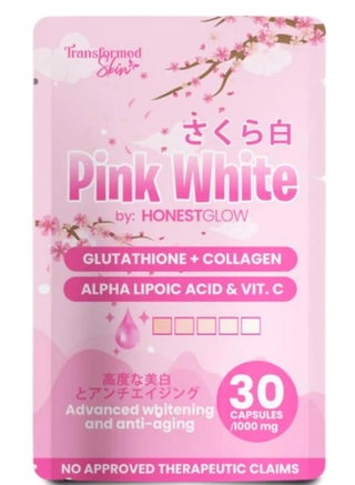 pink white glutathione Transformed Skin 30 Capsules + Collagen | Best Price KSA Bright-skin Suppositories | Lightening &