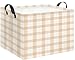 CLOCOR Rectangular Storage BasketCollapsible Cute Pattern Storage BinWaterproof Books Box with HandlesGift BasketYellow Grid - Image 2