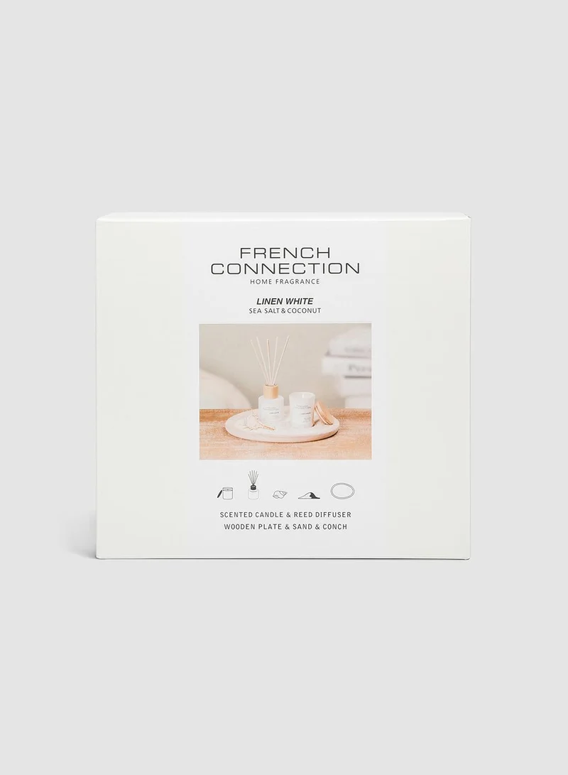 French Connection Linen White Candle & Diffuser Giftset - Small
