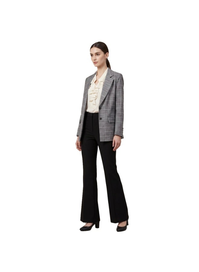 Smoky Egypt Checkered Pure Linen Blazer-DarkGray - Image 3