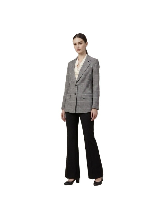 Smoky Egypt Checkered Pure Linen Blazer-DarkGray - Image 4