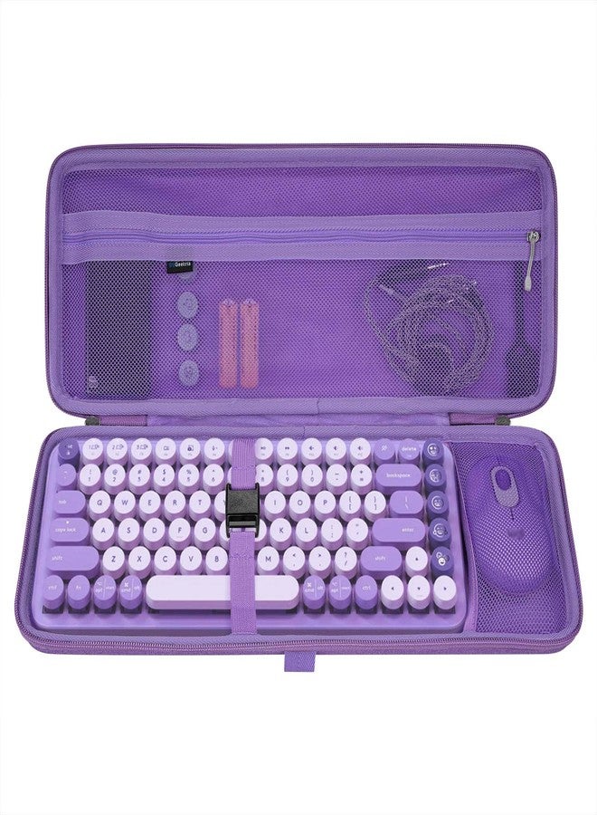 Geekria Keyboard and Mouse combo Case, Hard Shell Travel Carrying Bag for Compact 84 Key Low Profile Gaming Keyboard, Compatible with Logitech POP Keys, Nuphy Air75, LOFREE Flow84 (Purple) - Image 1