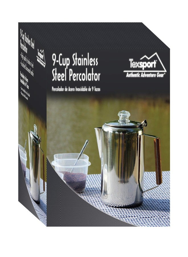 Texsport 9 Cup Stainless Steel Percolator Coffee Maker for Outdoor Camping - Image 4