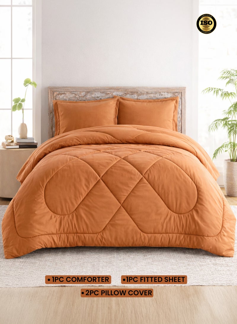 Parry Life 4-Piece Comforter Set – Polyester Bedding Set with Comforter, Fitted Sheet & Pillow Covers (240×260 cm) - Image 1