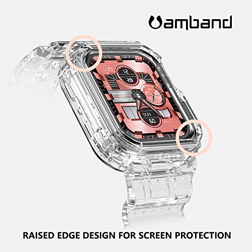 amBand Compatible with Apple Watch Series 9/8/7/(SE 3/SE 2/SE)/3/6/5/4/3 Bands Clear for Women 41mm/40mm/38mm with Case, Nice Cute Crystal Strap with Jelly Bumper Protective Cover for iWatch 41/40 mm - Image 3