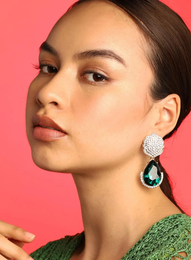 SOHI Stone RhineStone Artificial Drop Earring Jewellery