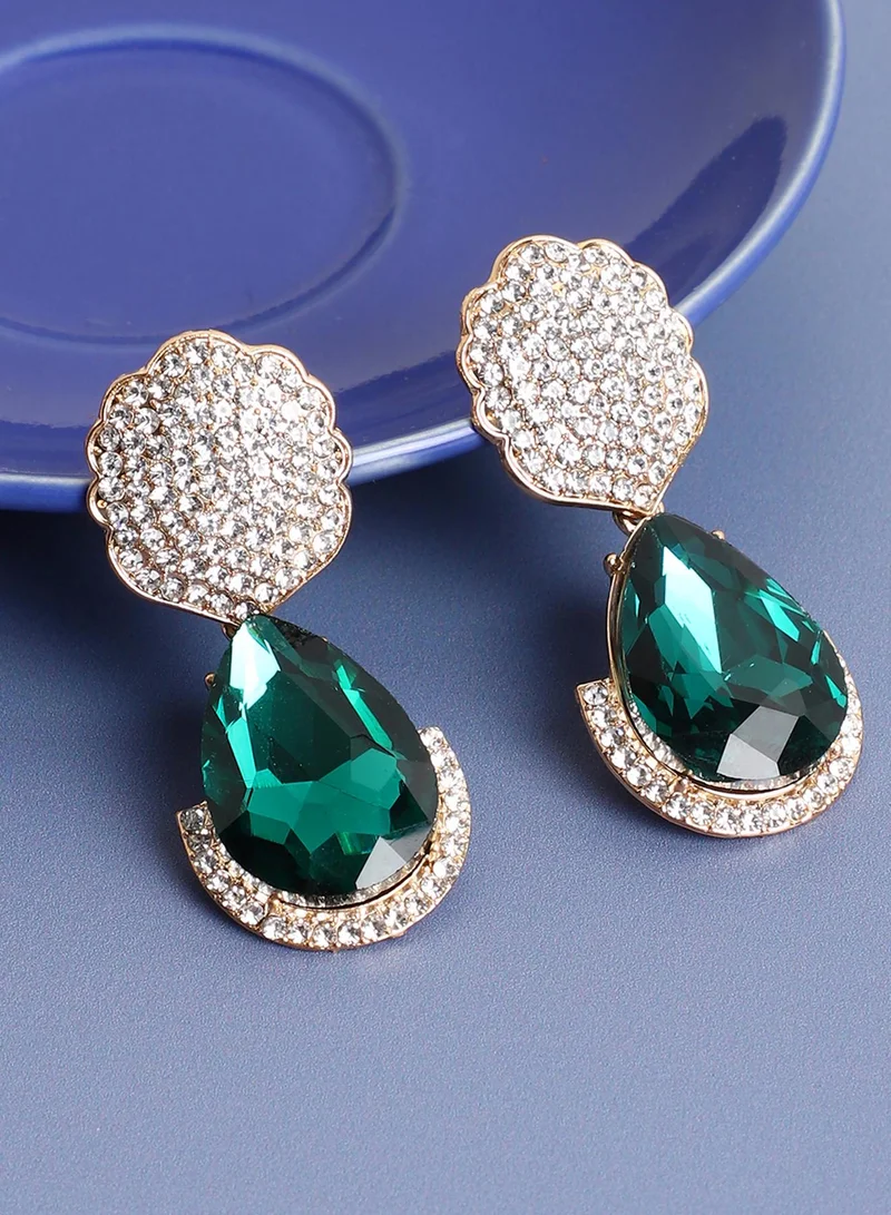 SOHI Stone RhineStone Artificial Drop Earring Jewellery