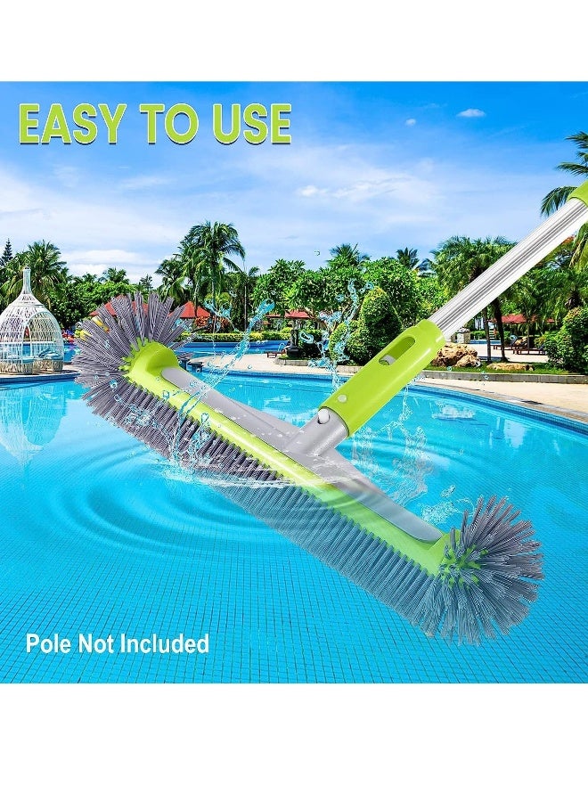 Generic Professional Swimming Pool Wall u0026 Tile Brush, with Hemispherical Ends,17.5 Heavy Duty Aluminum Back Head for Cleans Walls, Tiles u0026 Floors, 7 Rows Premium Nylon Bristles with EZ Clips (Green - Image 5