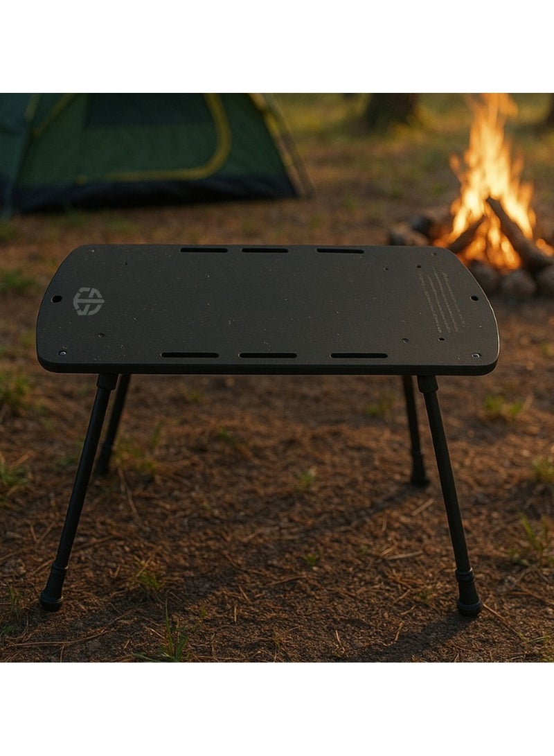 توبيز طقم طاولة تخييم قابلة للطي باللون الأسود مع مصباح LED كلاسيكي محمول – خفيفة، متينة وأنيقة للرحلات الخارجية، التنزه، الشواء والنزهات - Image 4