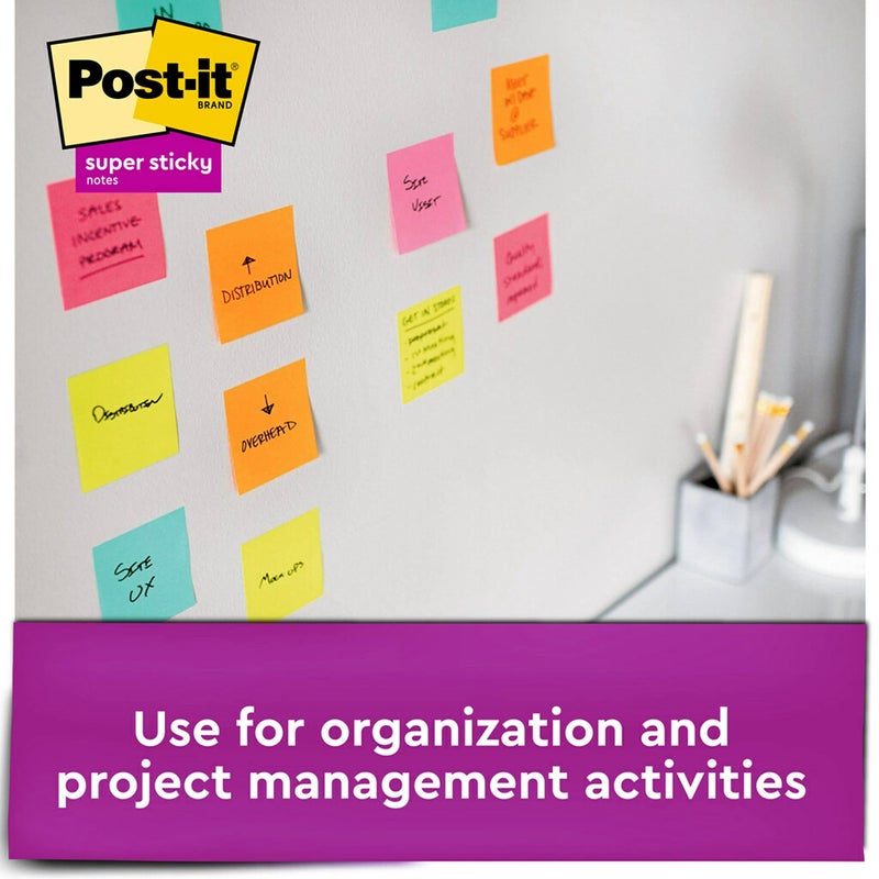Post It موزع ملاحظات بوست-إت سوبر لاصق، 10 دفاتر ملاحظات لاصقة، 3 × 3 بوصة، قوة لاصقة مضاعفة، مستلزمات العودة إلى المدرسة للطلاب، دفاتر ملاحظات للكتب المدرسية، مجموعة تعزيز الطاقة - Image 5