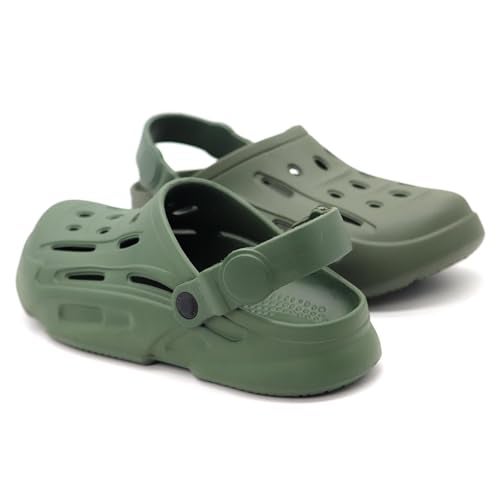 SVAAR Men's Premium Comfortable Clogs || Effortless All-Day Ease with Supportive Back Strap Sandals for Men Olive Green - Image 3