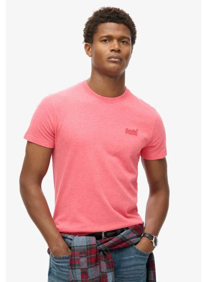 سوبر دراي تيشيرت قطن عضوي بشعار أساسي