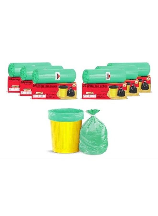 Shalimar 180 Pcs - 8 Gallon Garbage Bag, Lavender Fragrance – Leak-Proof Dustbin/Trash/Waste Bags – 48 x 56 cm – Fits 6 to 8 Gallon Bins – Green - Image 1