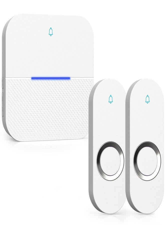 Aida Wireless Doorbell with 2 Receivers, 1ft Range Loud Enough with 4 Volume Levels (White) - Image 1