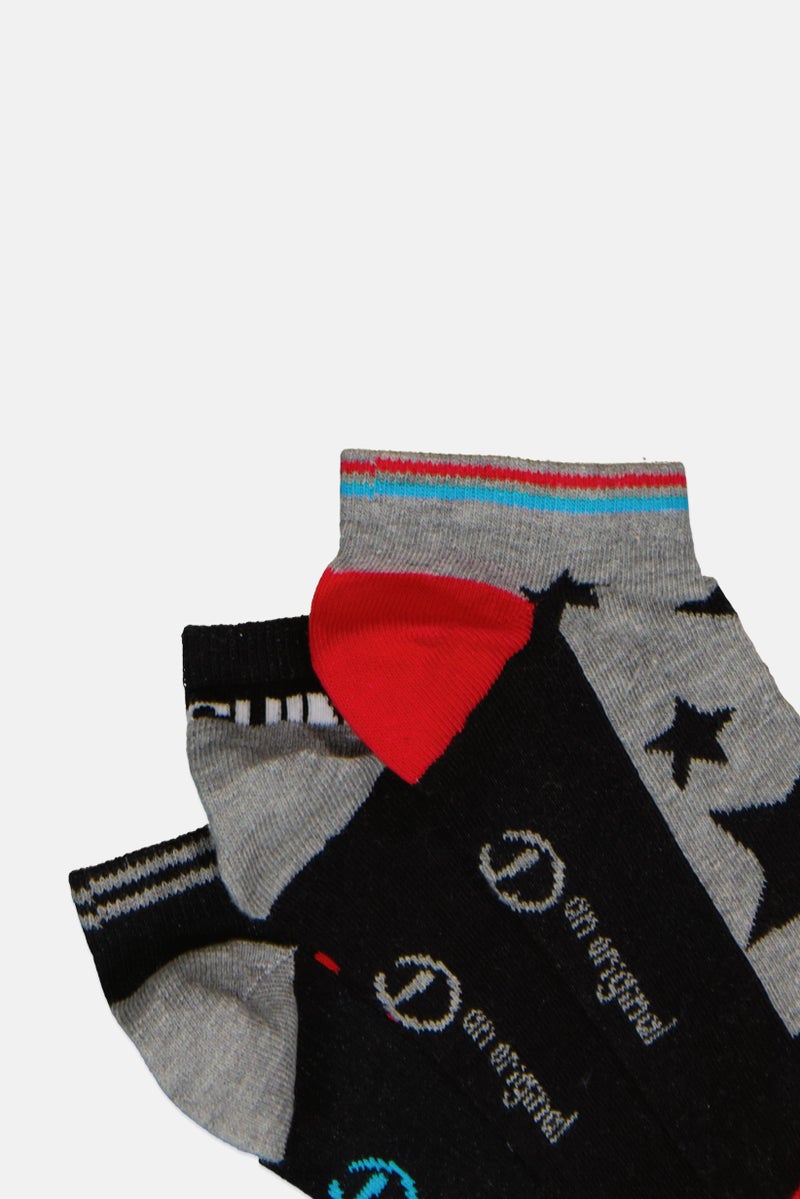 Original Penguin جوارب كاحل مطبوعة للأولاد 5 أزواج، متعددة الألوان - Image 2