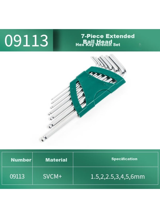 Sata 7-piece Extended Ball-end Hex Key Set, 09113 - Image 1