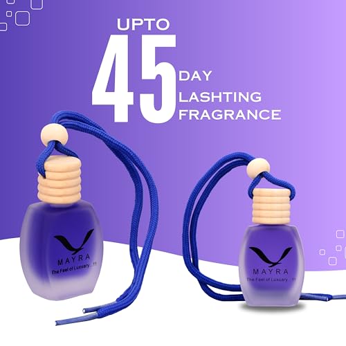 Radiant Mayra Premium Car Air Freshener, 10 ML, Lavender Fragrance, Natural Essential Oils, Glass Bottle with Wooden Diffuser Lid, Long Lasting up to 45 Days (Lavender) - Image 3
