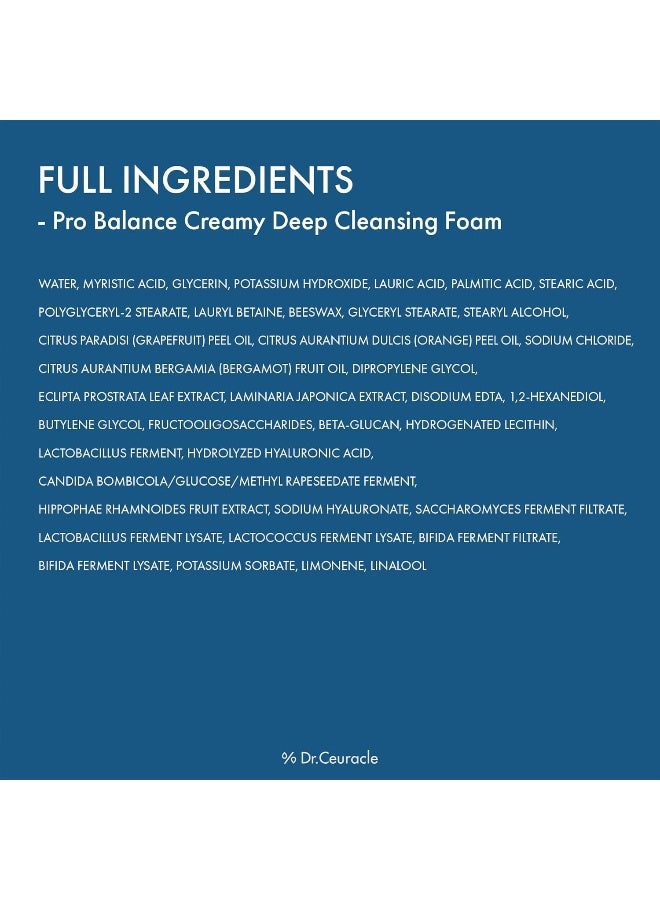 Dr. Ceuracle Pro Balance Creamy Cleansing Foam 150ml | Infused With Probiotics | Deep Cleansing & Hydrating Face Wash, 5.07 fl oz - Image 5
