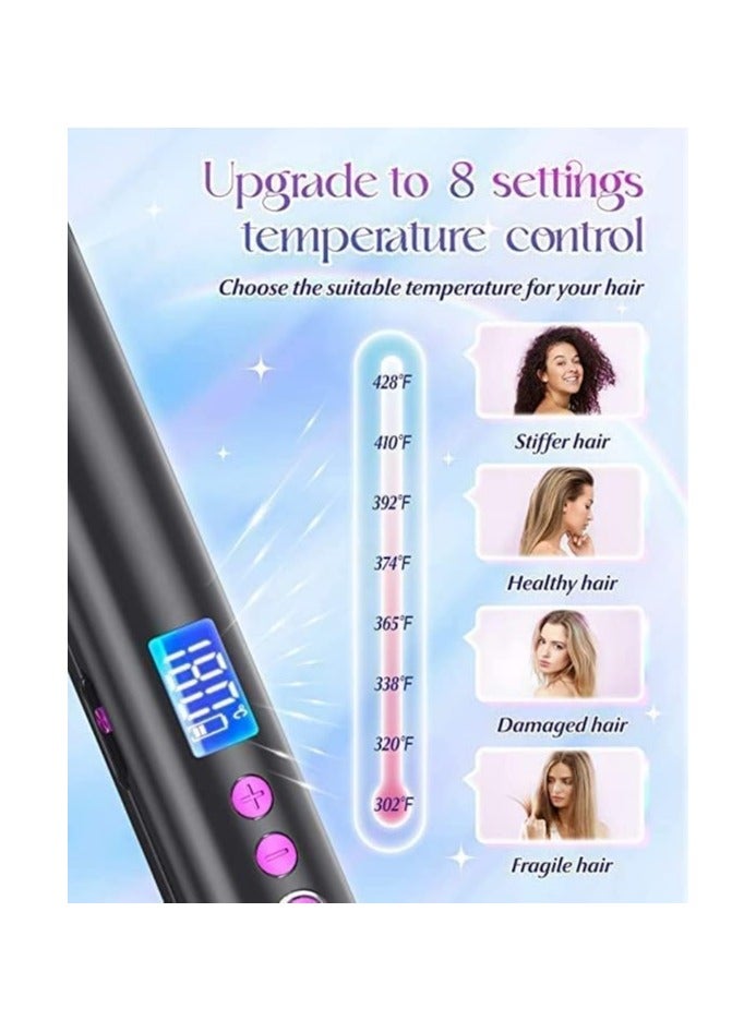general Mini Hair Straightener, 5000mAh Portable Ceramic Hair Straightener, Adjustable Speed Hot Floating Disc, Type-C Rechargeable, Short Hair, Curly Bangs, Travel Hair Straightener - Image 4