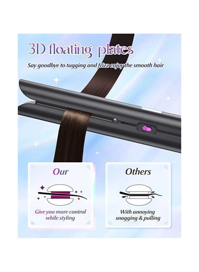 general Mini Hair Straightener, 5000mAh Portable Ceramic Hair Straightener, Adjustable Speed Hot Floating Disc, Type-C Rechargeable, Short Hair, Curly Bangs, Travel Hair Straightener - Image 5