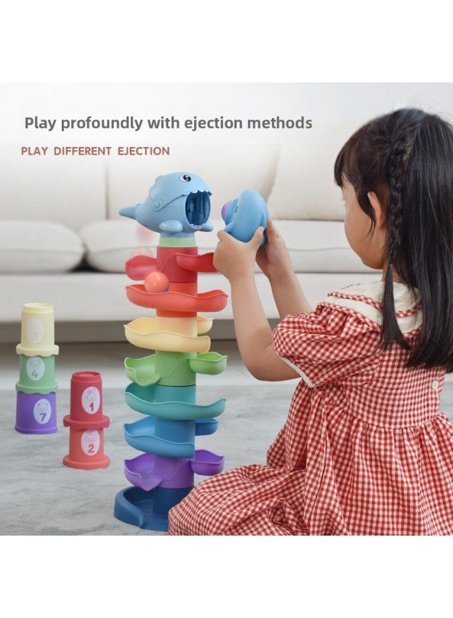 Special For Track Transfer Puzzle Early Education Rolling Ball Sliding Ball Tower Jengle Children's Toys Wholesale-Color:8 Layers 20 Pieces Silent Light Music  - Image 5
