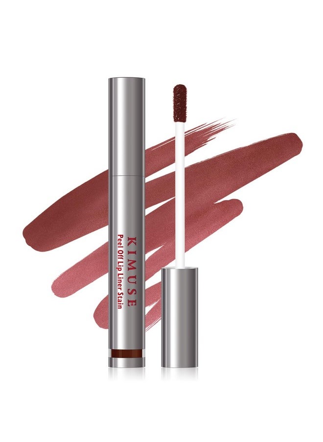 KIMUSE - Peel Off Lip Liner Stain, Long Lasting Lip Tint Stain Peel Off, Waterproof, Transfer-Proof, Highly Pigmented Color Peel Off Lip Stain Liner, Matte Finish - Image 1