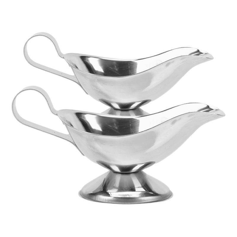 2Pcs Spout Jug Stainless Steel Sauce Jug Sauce Pitcher for Cafes Restaurant Dining Table - Image 4