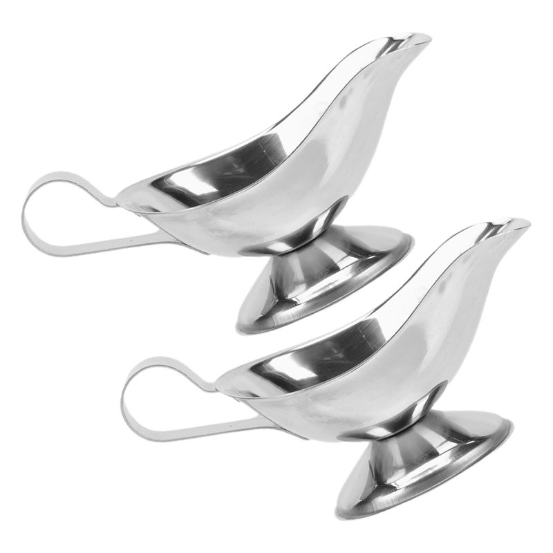 2Pcs Spout Jug Stainless Steel Sauce Jug Sauce Pitcher for Cafes Restaurant Dining Table - Image 2