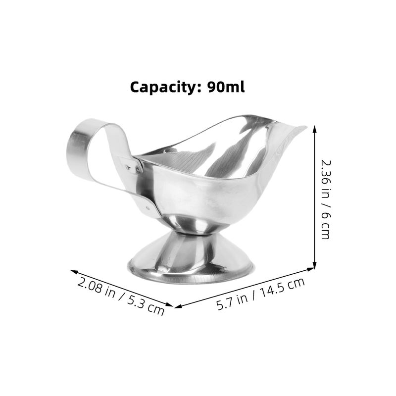 2Pcs Spout Jug Stainless Steel Sauce Jug Sauce Pitcher for Cafes Restaurant Dining Table - Image 5