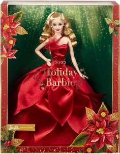 باربي 2022 Happy New Year Doll / Blonde Original New Model Christmas Doll, Holiday