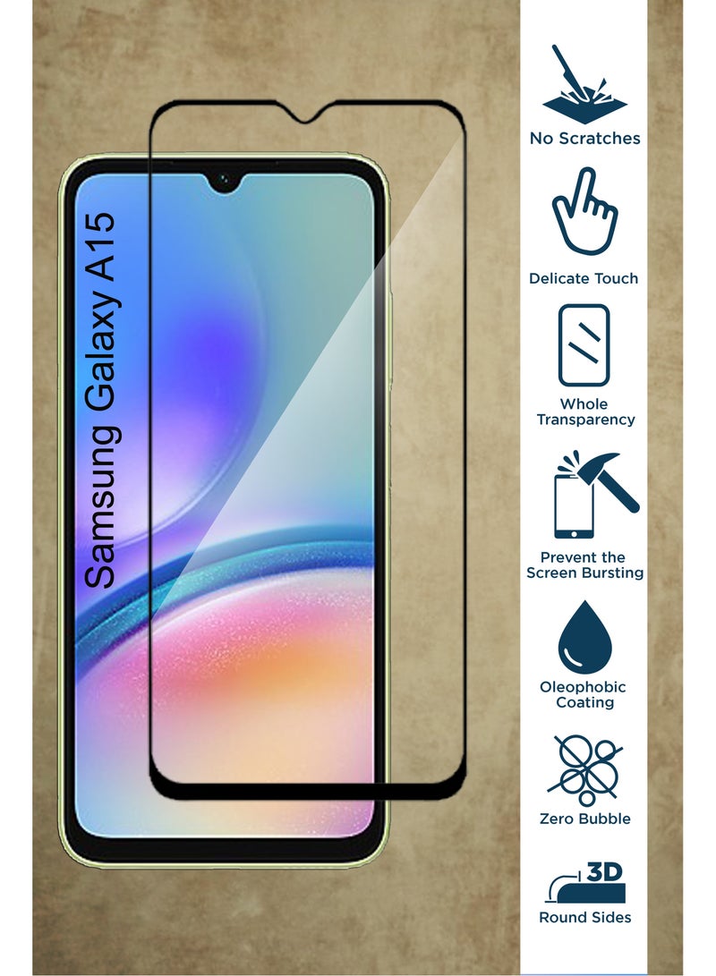 2in1 Pack  Soft Flexible Transparent Silicone Protective Back Case Cover for Samsung Galaxy A15 and Tempered Glass Screen Protector - Image 2