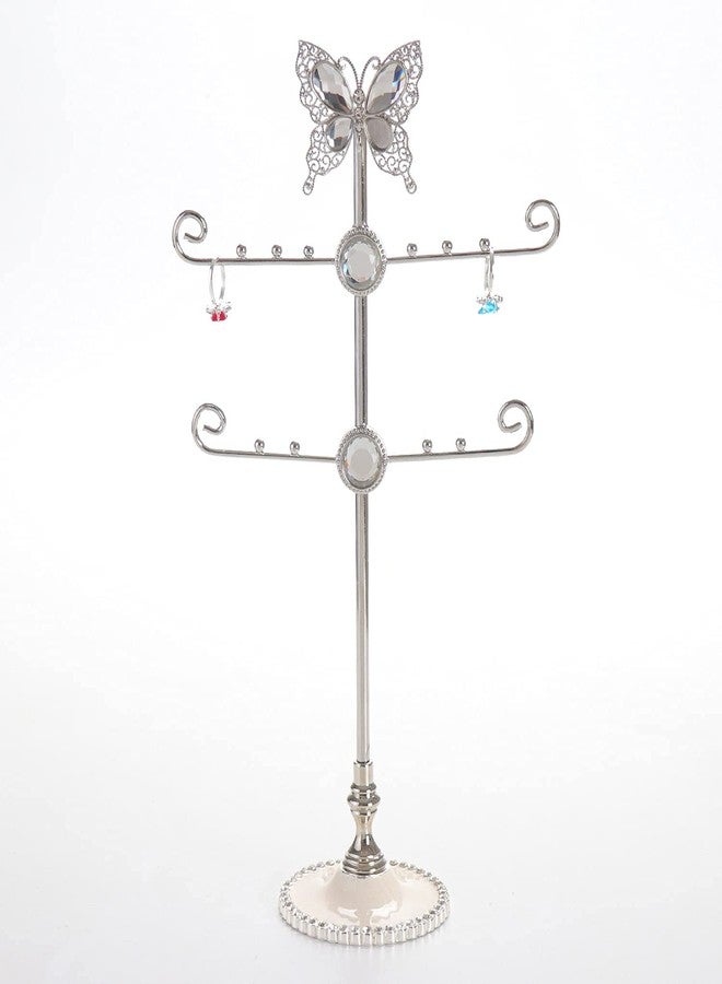 LASODY Butterfly Jewelry Display Necklace Earring Organizer Holder Stand Bracelet Rings Rack Tower Decoration Tabletop Countertop for Women Girl Mother's Day Gifts - Image 3