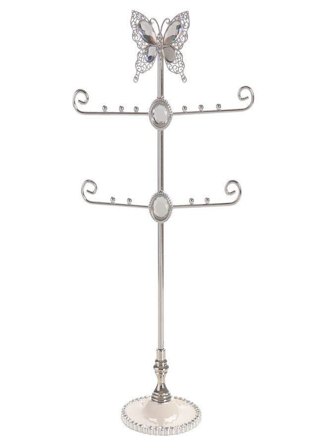 LASODY Butterfly Jewelry Display Necklace Earring Organizer Holder Stand Bracelet Rings Rack Tower Decoration Tabletop Countertop for Women Girl Mother's Day Gifts - Image 1